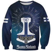 Personalized Finland Drakkar Vikings Sweatshirt Suomi Flag Viking Thor Runes