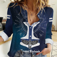 Personalized Finland Drakkar Vikings Women Casual Shirt Suomi Flag Viking Thor Runes