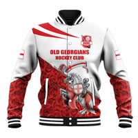 Custom England Field Hockey Champions Baseball Jacket Old Georgians Hockey Club Sporty Style
