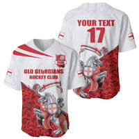Custom England Field Hockey Champions Baseball Jersey Old Georgians Hockey Club Sporty Style