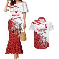 Custom England Field Hockey Champions Couples Matching Mermaid Dress and Hawaiian Shirt Old Georgians Hockey Club Sporty Style