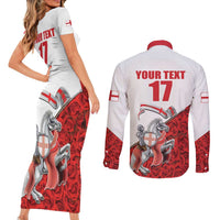 Custom England Field Hockey Champions Couples Matching Short Sleeve Bodycon Dress and Long Sleeve Button Shirt Old Georgians Hockey Club Sporty Style