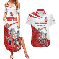 Custom England Field Hockey Champions Couples Matching Summer Maxi Dress and Hawaiian Shirt Old Georgians Hockey Club Sporty Style