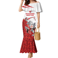 Custom England Field Hockey Champions Family Matching Mermaid Dress and Hawaiian Shirt Old Georgians Hockey Club Sporty Style