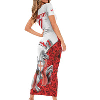 Custom England Field Hockey Champions Family Matching Short Sleeve Bodycon Dress and Hawaiian Shirt Old Georgians Hockey Club Sporty Style
