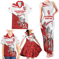 Custom England Field Hockey Champions Family Matching Tank Maxi Dress and Hawaiian Shirt Old Georgians Hockey Club Sporty Style