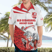 Custom England Field Hockey Champions Hawaiian Shirt Old Georgians Hockey Club Sporty Style