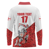 Custom England Field Hockey Champions Long Sleeve Polo Shirt Old Georgians Hockey Club Sporty Style