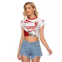 Custom England Field Hockey Champions Raglan Cropped T Shirt Old Georgians Hockey Club Sporty Style