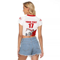 Custom England Field Hockey Champions Raglan Cropped T Shirt Old Georgians Hockey Club Sporty Style