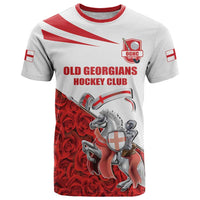 Custom England Field Hockey Champions T Shirt Old Georgians Hockey Club Sporty Style