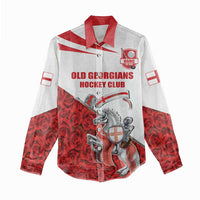 Custom England Field Hockey Champions Women Casual Shirt Old Georgians Hockey Club Sporty Style
