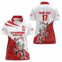 Custom England Field Hockey Champions Women Polo Shirt Old Georgians Hockey Club Sporty Style