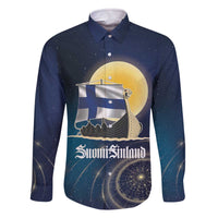 Personalized Finland Drakkar Vikings Family Matching Off The Shoulder Long Sleeve Dress and Hawaiian Shirt Longships with Vegvisir