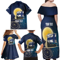 Personalized Finland Drakkar Vikings Family Matching Off Shoulder Maxi Dress and Hawaiian Shirt Longships with Vegvisir