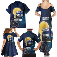 Personalized Finland Drakkar Vikings Family Matching Summer Maxi Dress and Hawaiian Shirt Longships with Vegvisir