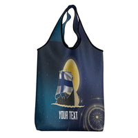 Personalized Finland Drakkar Vikings Grocery Bag Longships with Vegvisir