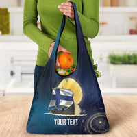 Personalized Finland Drakkar Vikings Grocery Bag Longships with Vegvisir