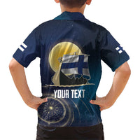 Personalized Finland Drakkar Vikings Hawaiian Shirt Longships with Vegvisir