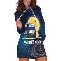 Personalized Finland Drakkar Vikings Hoodie Dress Longships with Vegvisir