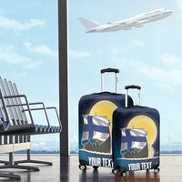 Personalized Finland Drakkar Vikings Luggage Cover Longships with Vegvisir