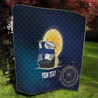 Personalized Finland Drakkar Vikings Quilt Longships with Vegvisir