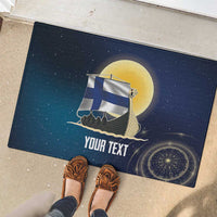 Personalized Finland Drakkar Vikings Rubber Doormat Longships with Vegvisir