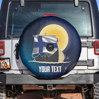 Personalized Finland Drakkar Vikings Spare Tire Cover Longships with Vegvisir