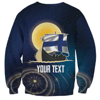 Personalized Finland Drakkar Vikings Sweatshirt Longships with Vegvisir