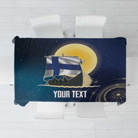 Personalized Finland Drakkar Vikings Tablecloth Longships with Vegvisir