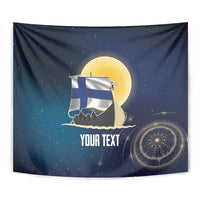 Personalized Finland Drakkar Vikings Tapestry Longships with Vegvisir