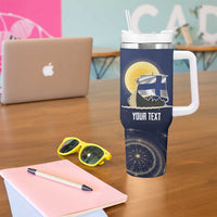 Personalized Finland Drakkar Vikings Tumbler With Handle Longships with Vegvisir