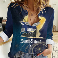 Personalized Finland Drakkar Vikings Women Casual Shirt Longships with Vegvisir