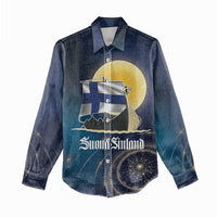 Personalized Finland Drakkar Vikings Women Casual Shirt Longships with Vegvisir