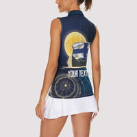 Personalized Finland Drakkar Vikings Women Sleeveless Polo Shirt Longships with Vegvisir