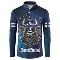 Personalized Finland Drakkar Vikings Button Sweatshirt Suomi Viking Warrior