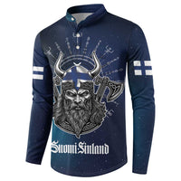 Personalized Finland Drakkar Vikings Button Sweatshirt Suomi Viking Warrior