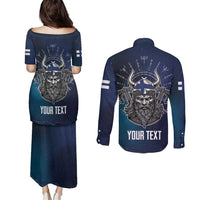 Personalized Finland Drakkar Vikings Couples Matching Puletasi and Long Sleeve Button Shirt Suomi Viking Warrior