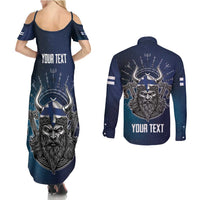 Personalized Finland Drakkar Vikings Couples Matching Summer Maxi Dress and Long Sleeve Button Shirt Suomi Viking Warrior