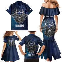 Personalized Finland Drakkar Vikings Family Matching Mermaid Dress and Hawaiian Shirt Suomi Viking Warrior