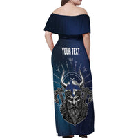 Personalized Finland Drakkar Vikings Family Matching Off Shoulder Maxi Dress and Hawaiian Shirt Suomi Viking Warrior
