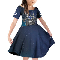 Personalized Finland Drakkar Vikings Family Matching Off Shoulder Short Dress and Hawaiian Shirt Suomi Viking Warrior