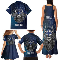 Personalized Finland Drakkar Vikings Family Matching Tank Maxi Dress and Hawaiian Shirt Suomi Viking Warrior