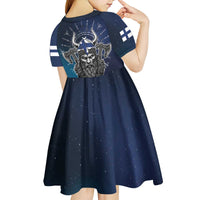 Personalized Finland Drakkar Vikings Kid Short Sleeve Dress Suomi Viking Warrior
