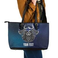 Personalized Finland Drakkar Vikings Leather Tote Bag Suomi Viking Warrior