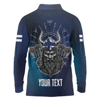 Personalized Finland Drakkar Vikings Long Sleeve Polo Shirt Suomi Viking Warrior