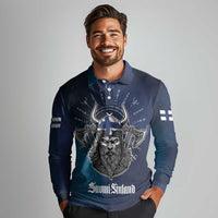 Personalized Finland Drakkar Vikings Long Sleeve Polo Shirt Suomi Viking Warrior