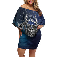 Personalized Finland Drakkar Vikings Off Shoulder Short Dress Suomi Viking Warrior