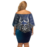 Personalized Finland Drakkar Vikings Off Shoulder Short Dress Suomi Viking Warrior