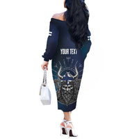 Personalized Finland Drakkar Vikings Off The Shoulder Long Sleeve Dress Suomi Viking Warrior